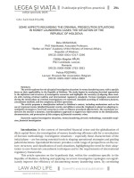 Some Aspects Regarding the Criminal Prosecution Situations in Money Laundering Cases: the Situation of the Republic of Moldova